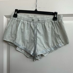 Free People Movement Metallic Blue Silver Snake Print Running Shorts